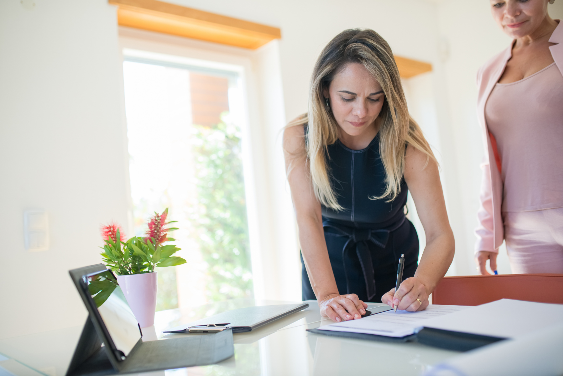 Person looking at paperwork 